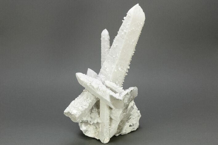 Tall Milky Candle Quartz Crystal Cluster - Inner Mongolia #226038